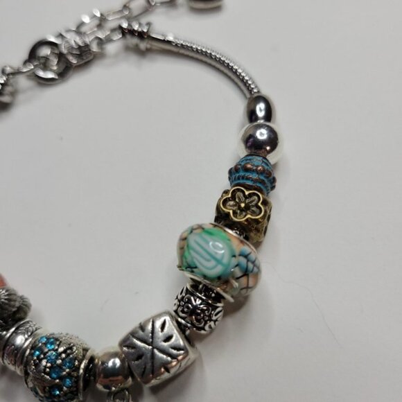 NWT Pandora Style Charm Bracelet – Premium Mix Glow In The Dark, Copper Nice M/L - Picture 5 of 6